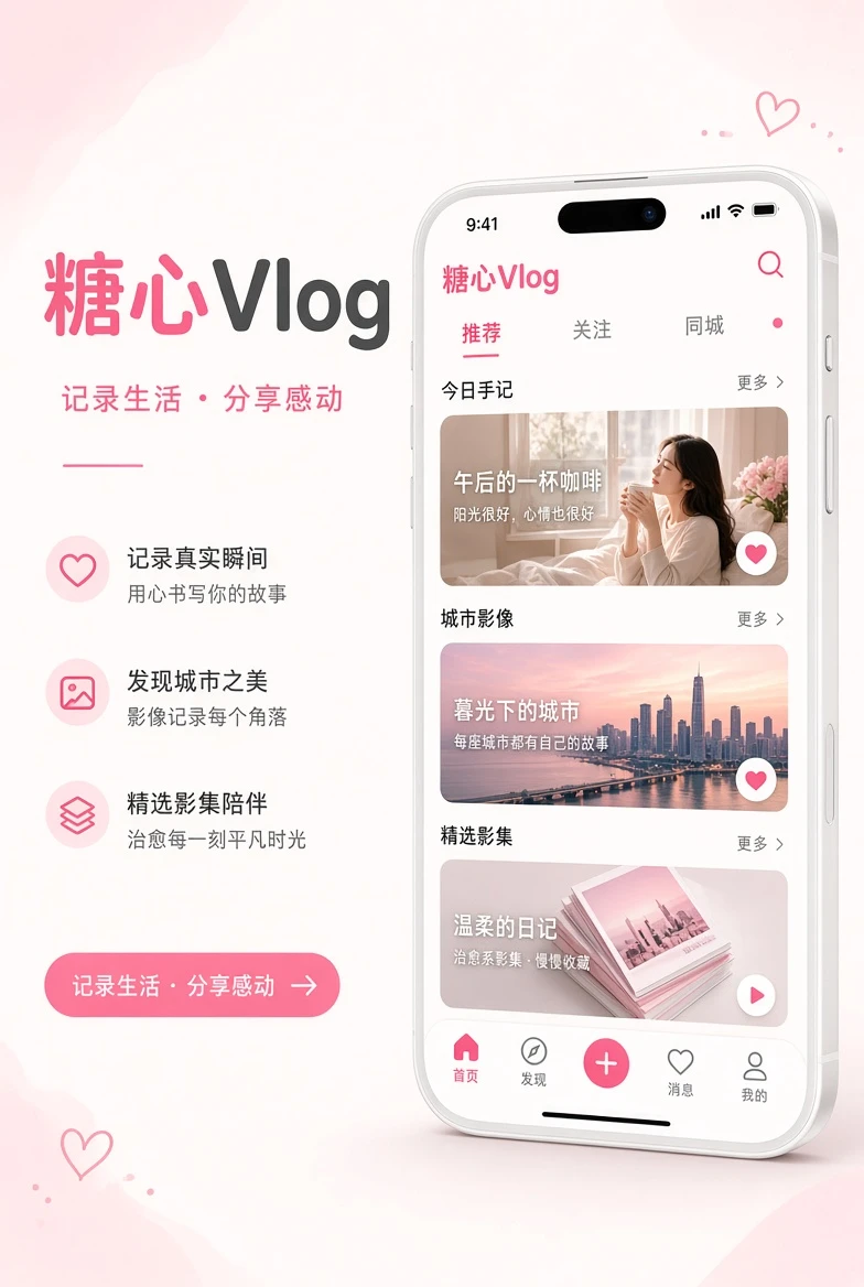 糖心Vlog APP 移动端浏览示意
