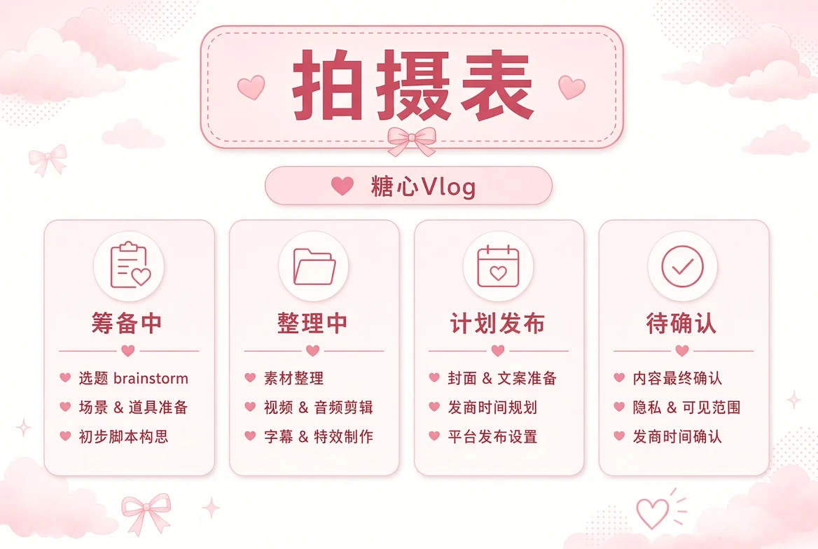拍摄表与制作安排